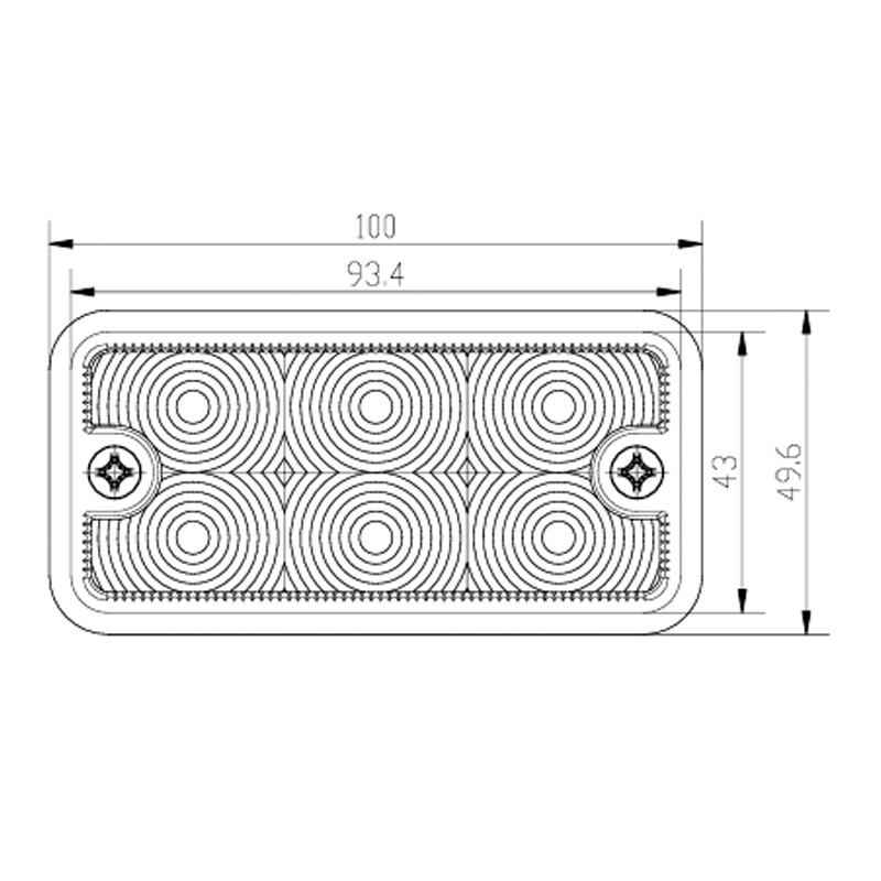 Kompakt IP66 LED Front Positions- och Breddindikatorlampa för olika tekniska fordon